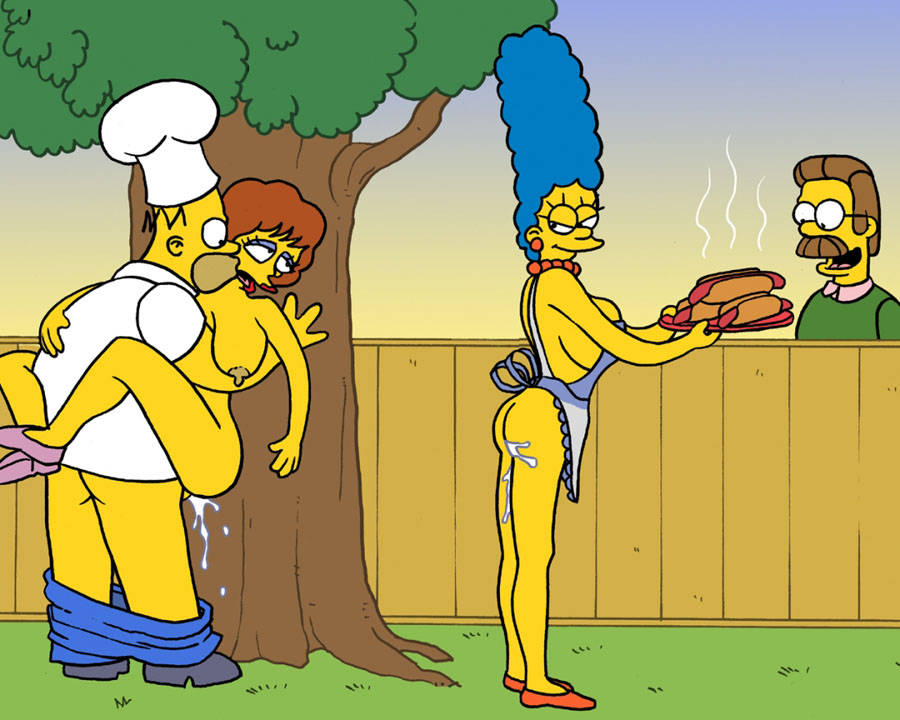 Os Simpsons Churrasco De Boceta Quadrinhos Eróticos