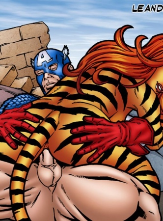 Cartoon Comics – Capitão América fudendo a Tigresa