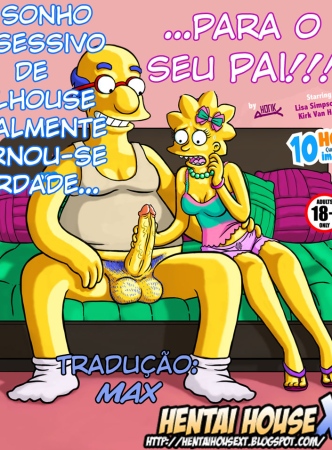 Milhouse Gozando na boca da Lisa Simpsons