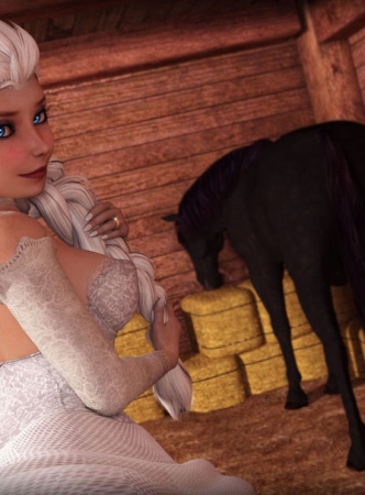 Elsa dando para o Cavalo- Frozen